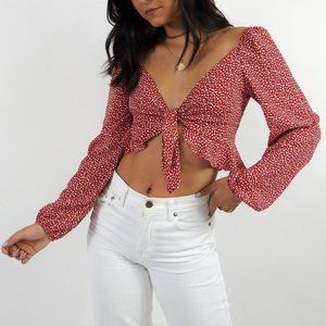 Grey Bandit Tessa Crop in Red